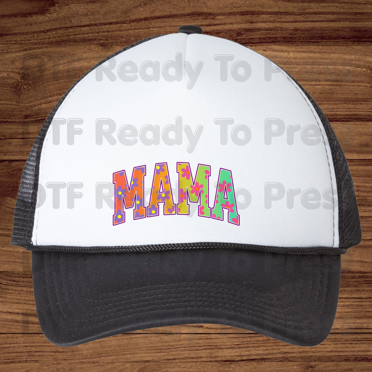 Mama DTF Transfers, Retro Floral Groovy Daisy Flower Colorful Mama Ready to Press