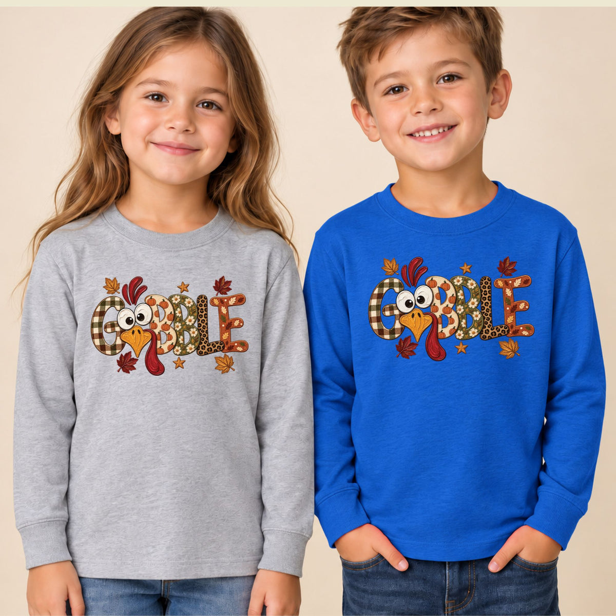 Gobble Turkey T-Shirt, Plaid Leopard Thanksgiving Tee, Funny Fall Sweatshirt