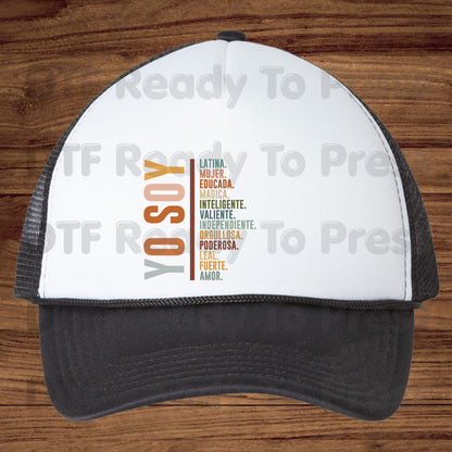 Yo Soy Latina DTF Transfers, Mujer Educada Empowered Latina Typography Ready to Press