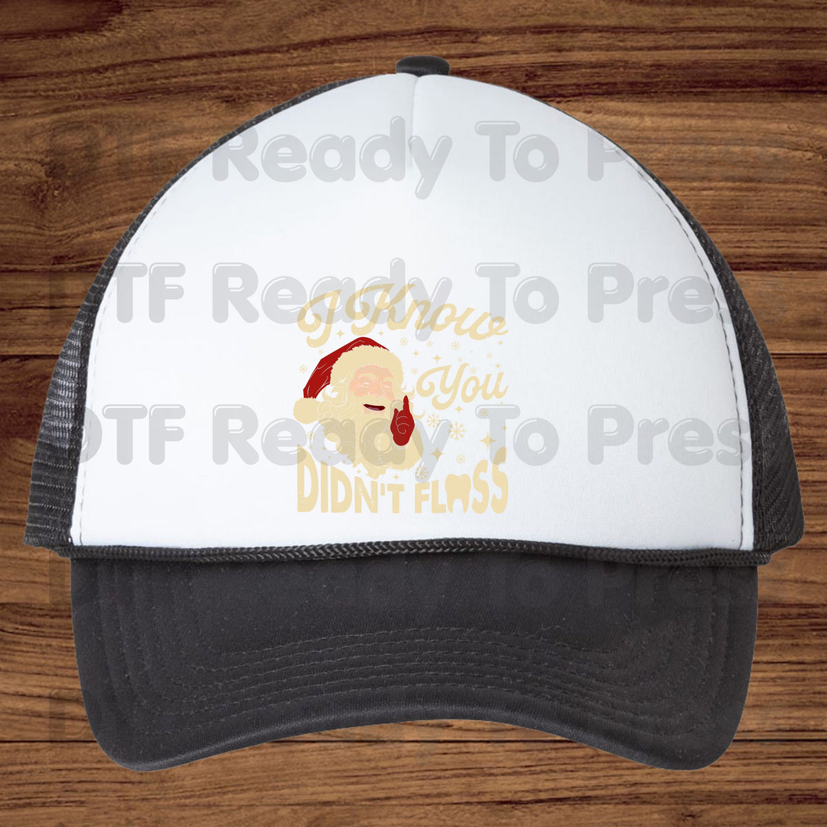 I Know You Didn't Floss Santa DTF Transfers, Funny Dental Christmas Dentist Hygienist Graphic Ready to Press