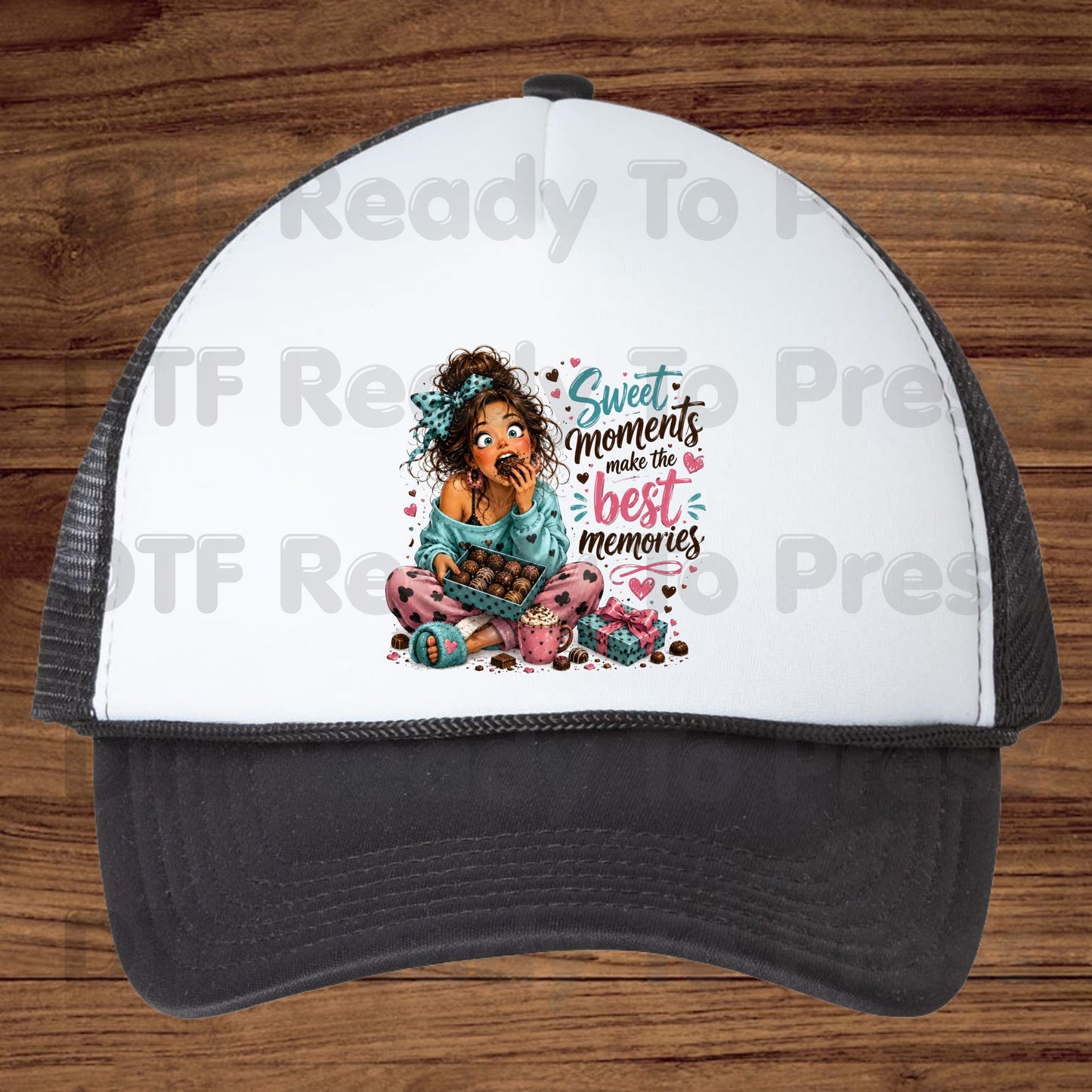 Cute Chocolate Lover Girl DTF Transfers, Sweet Moments Best Memories Chocolate Box Women Ready to Press