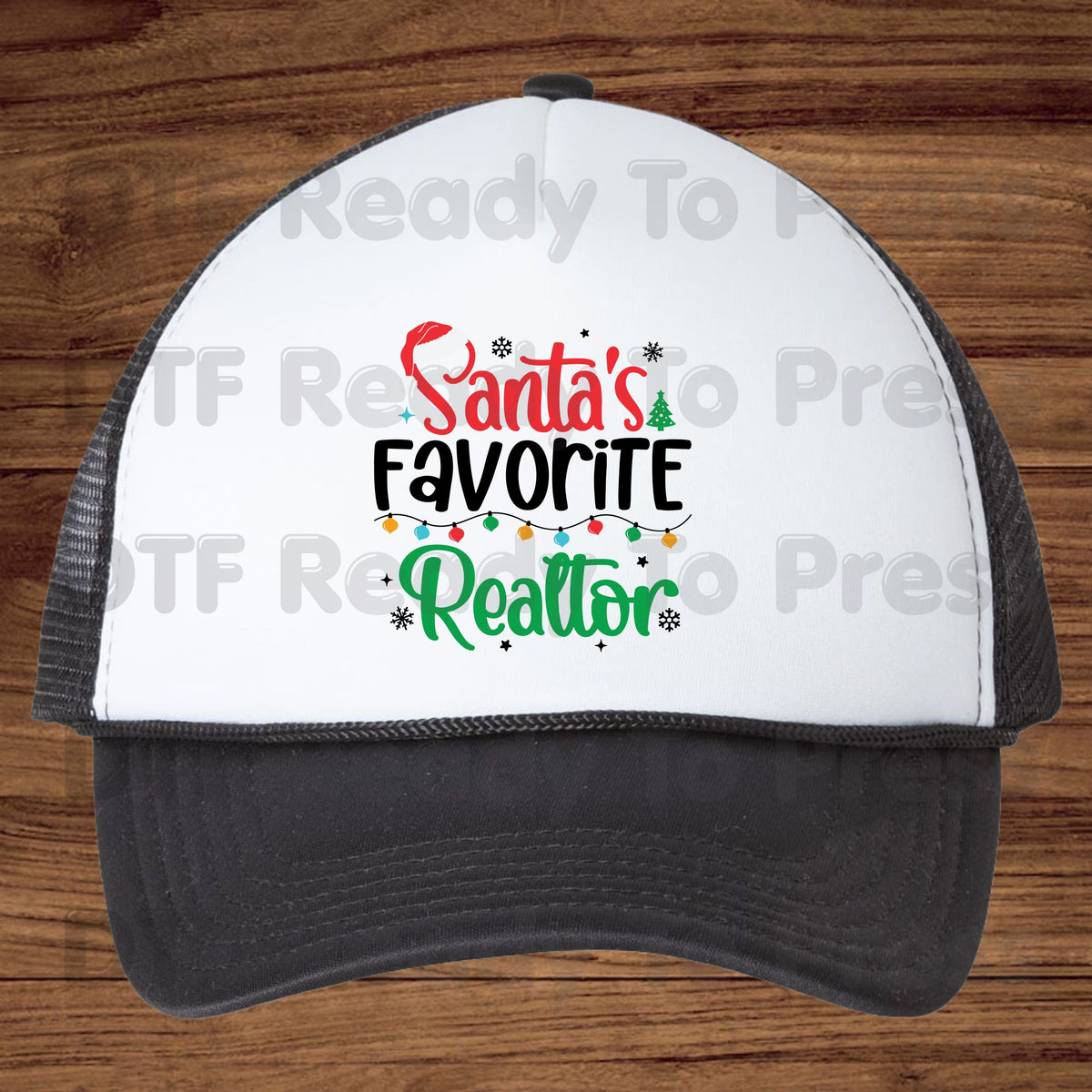 Santa's Favorite Realtor DTF Transfers, Christmas Real Estate Holiday Lights Ready to Press