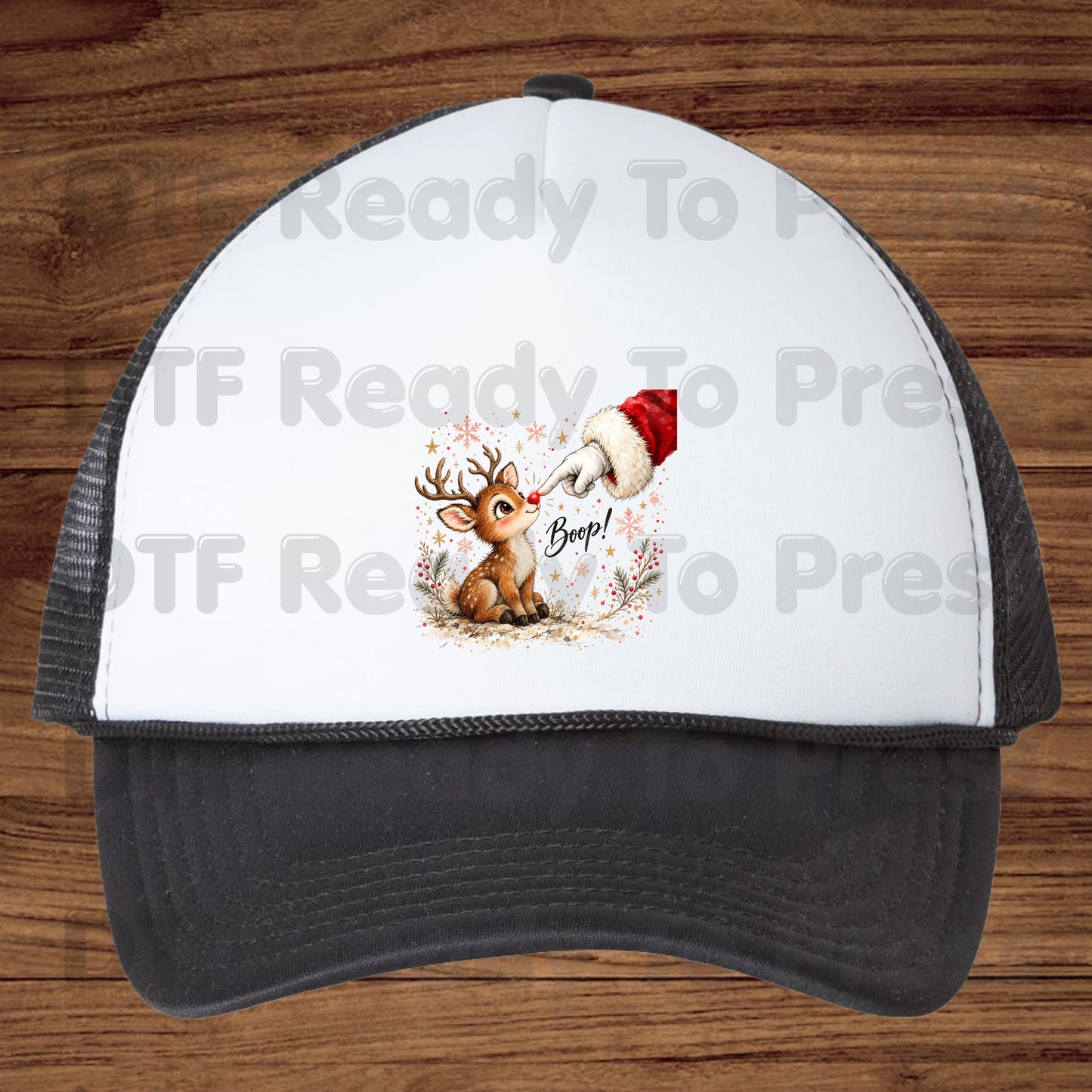 Christmas Reindeer DTF Transfers, Santa Boop Rudolph Cute Baby Deer Holiday Ready to Press