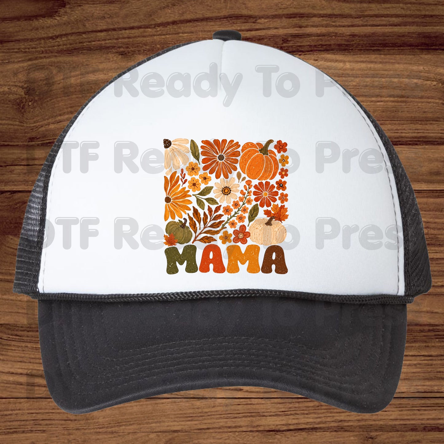 Mama Fall Floral Pumpkins DTF Transfers, Retro Groovy Autumn Flowers Thanksgiving Ready to Press