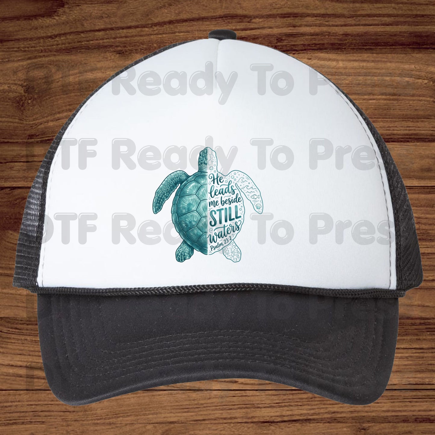 Christian DTF Transfers, Sea Turtle He Leads Me Beside Still Waters Psalm 23