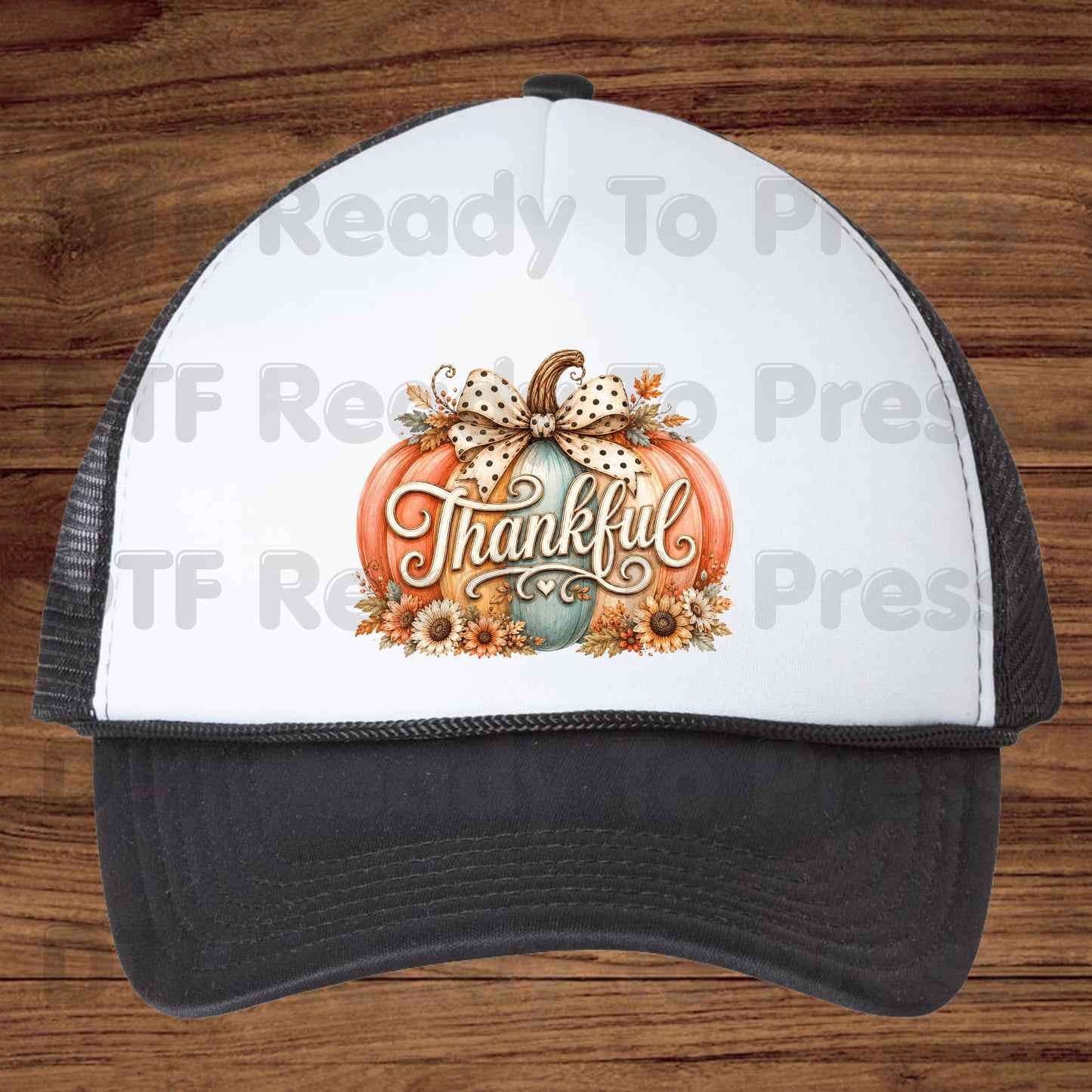 Thanksgiving Pumpkin DTF Transfer Ready to Press Thankful Heat Transfer For Shirts Polka Dot Bow Sunflowers Autumn Fall Vibe Floral Print