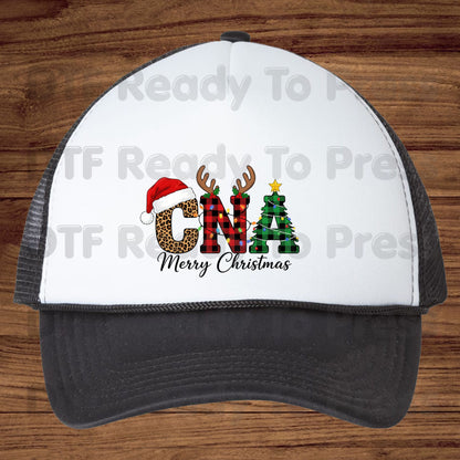 Christmas CNA Life Leopard Plaid DTF Transfers, Medical Nursing Stethoscope Holiday Ready to Press