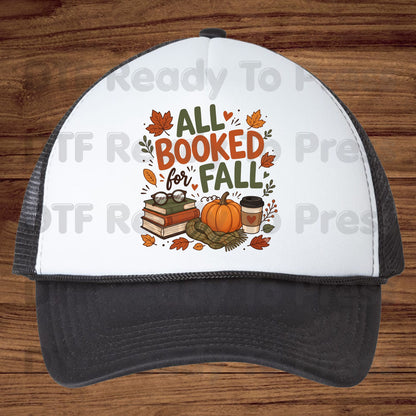 Fall DTF Transfer Ready to Press All Booked for Fall Cozy Reading Design Pumpkin and Coffee Graphics Heat Transfer for Shirts Autumn Vibes