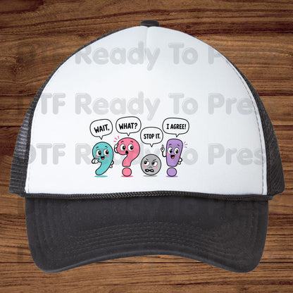 Punctuation Marks DTF Transfers, Grammar Teacher Funny English Teacher Cute School Ready to Press