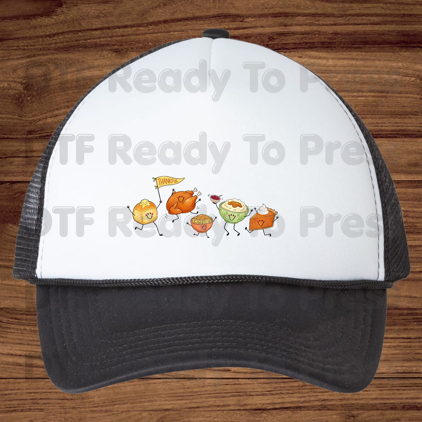 Thanksgiving DTF Transfers, Dancing Turkey Food Parade Pumpkin Pie Funny Fall Ready to Press