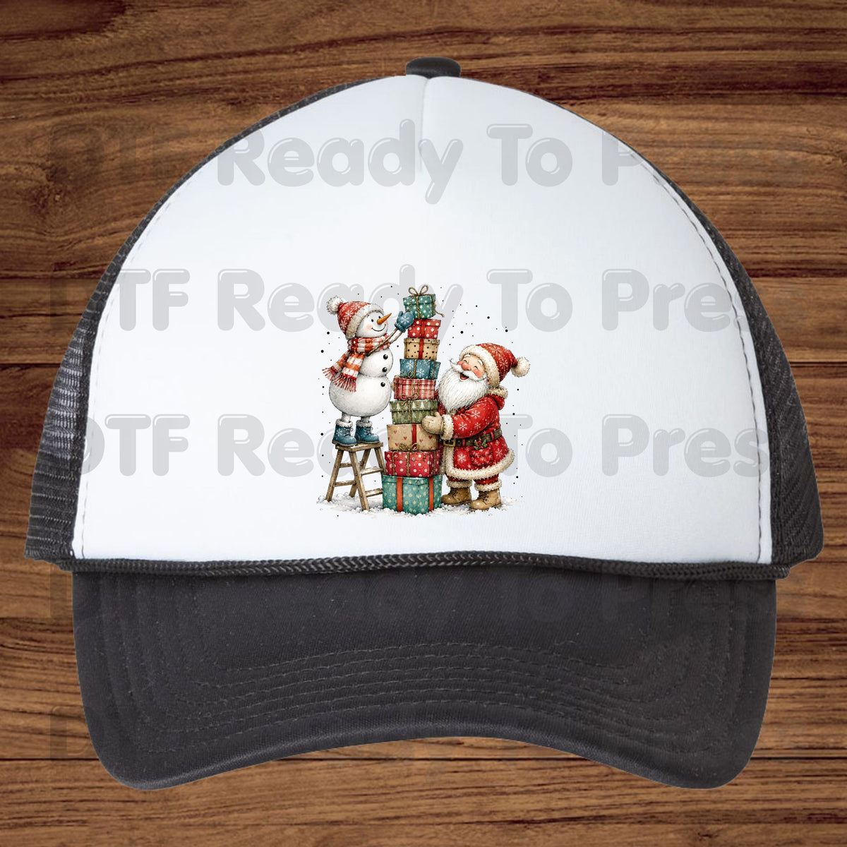 Christmas Santa Snowman DTF Transfers, Stacking Gifts Cute Holiday Ready to Press