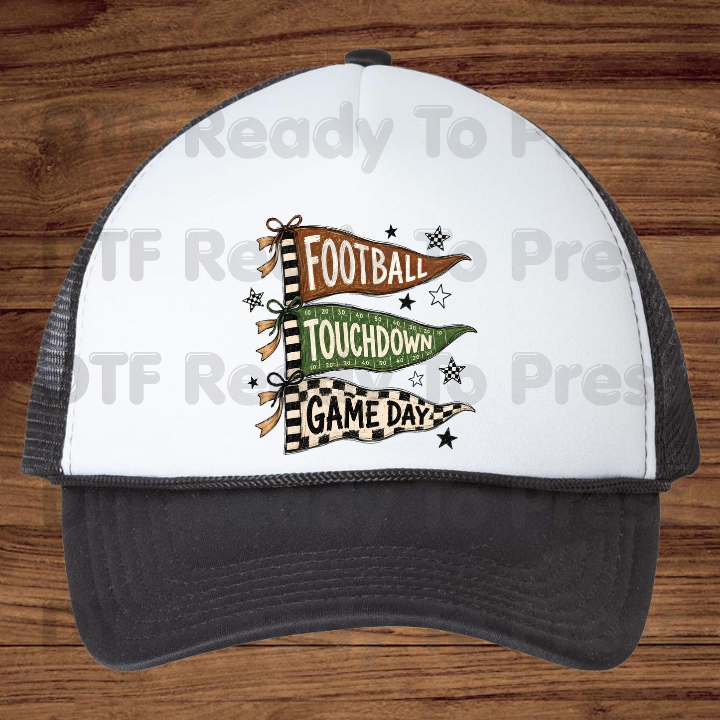 Football Game Day Pennants DTF Transfers, Touchdown Flags Stars Sports Ready to Press