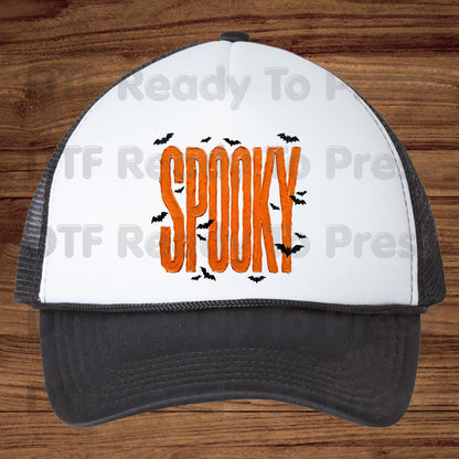 Spooky Halloween Bats DTF Transfers, Orange Frosting Letters Halloween Season Ready to Press