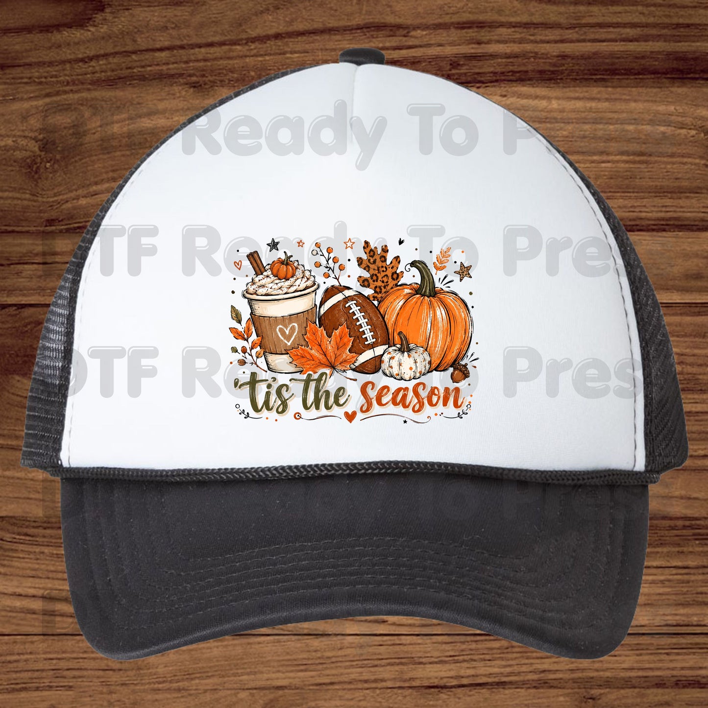 Tis the Season Football DTF Transfers, Fall Pumpkin Spice Coffee Thanksgiving Ready to Press