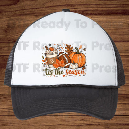 Tis the Season Football DTF Transfers, Fall Pumpkin Spice Coffee Thanksgiving Ready to Press