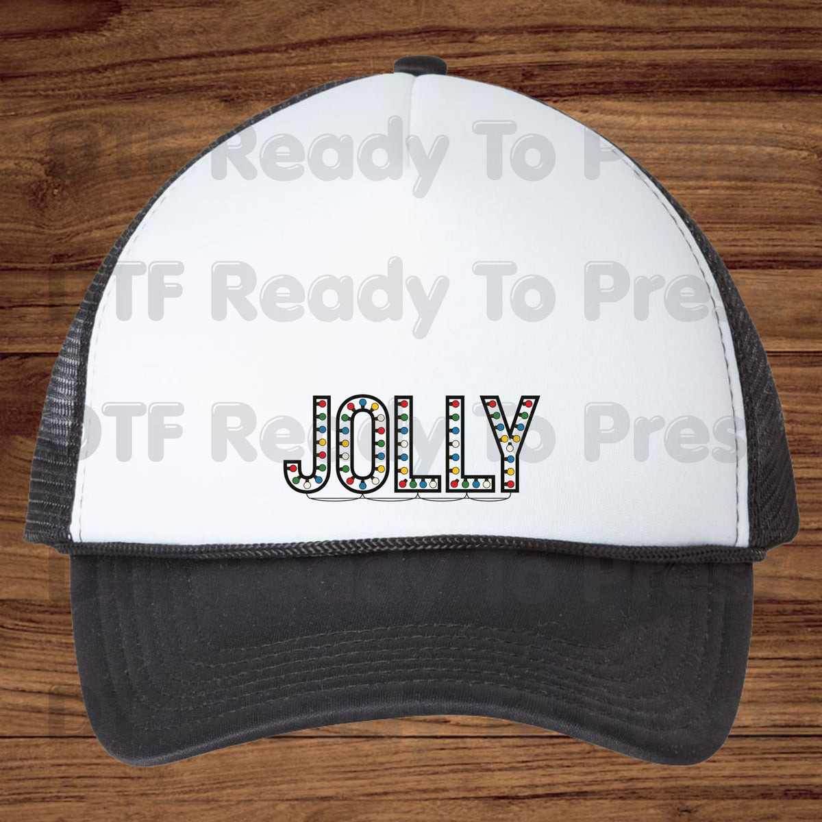 Jolly Christmas Lights DTF Transfers, Merry Holiday Colorful Bulb Graphic Ready to Press