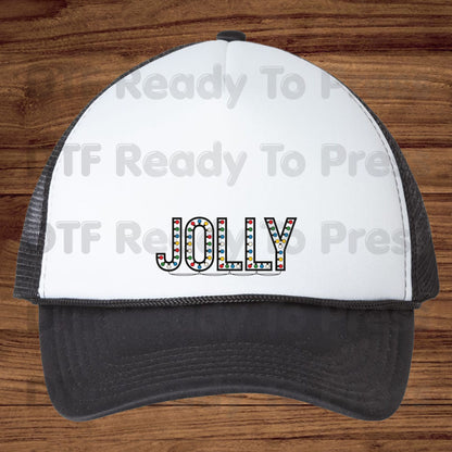 Jolly Christmas Lights DTF Transfers, Merry Holiday Colorful Bulb Graphic Ready to Press