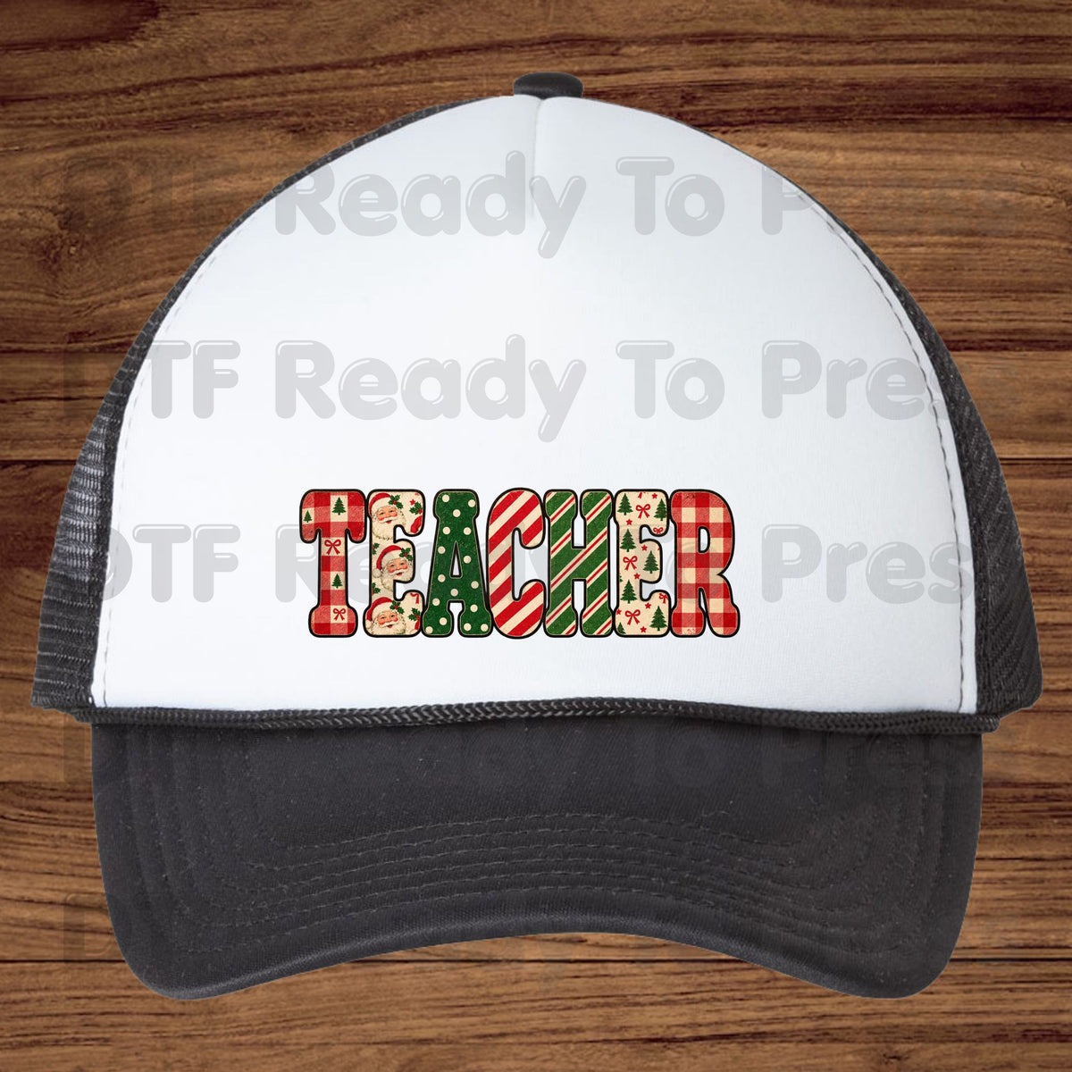 Christmas Teacher Santa Vintage DTF Transfers, School Plaid Stripes Holiday Ready to Press