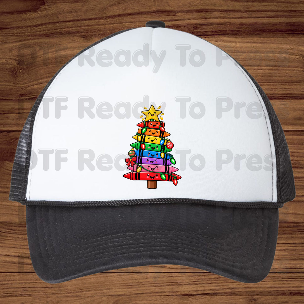 Christmas Crayon Tree DTF Transfers, Teacher School Rainbow Lights Holiday Ready to Press