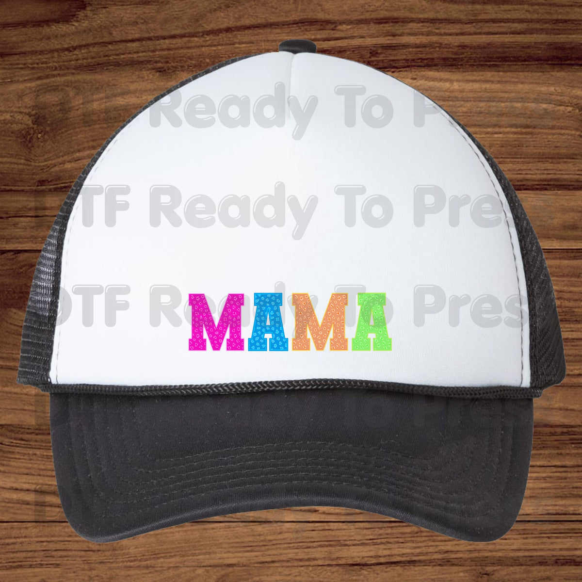 Mama DTF Transfers, Leopard Print Colorful Cheetah Varsity Letter Mama Ready to Press