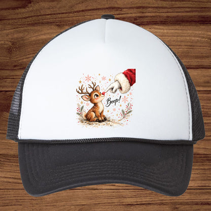 Christmas DTF Transfer, Boop Cute Reindeer Santa Red Nose