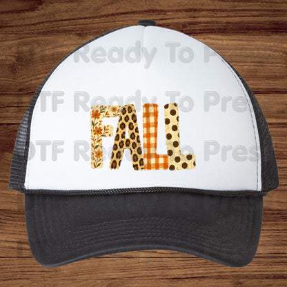 Fall Floral DTF Transfer Ready to Press Autumn Floral Leopard Plaid Polka Dot Letters Heat Transfer Shirts Cozy Autumn Vibe Tees
