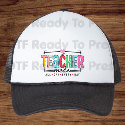 Teacher Mode All Day Every Day DTF Transfers, Pencil Apple Back to School