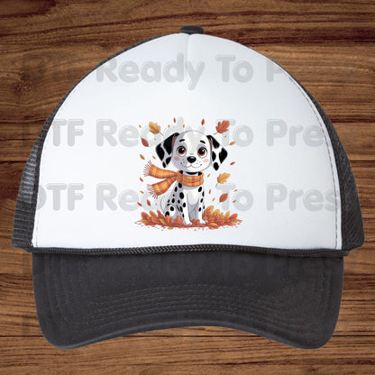 Fall Dalmatian DTF Transfer Ready to Press