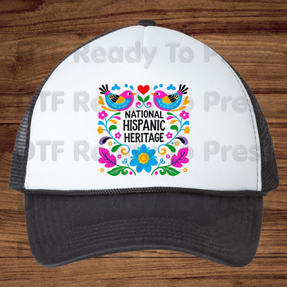 Hispanic Heritage DTF Transfers, Folk Art Birds Flowers Mexican Floral Ready to Press