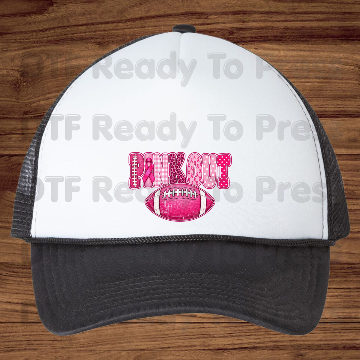 Pink Out DTF Transfers, Breast Cancer Awareness Football Pink Ribbon Leopard Print Ready to Press