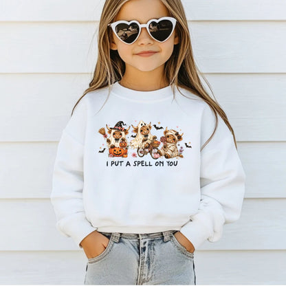 Halloween DTF Transfer Ready to Press Premade DTF Gang Sheet Spooky Ghost Cow Mooo I Mean Boo Funny Fall Heat Transfer For Shirts
