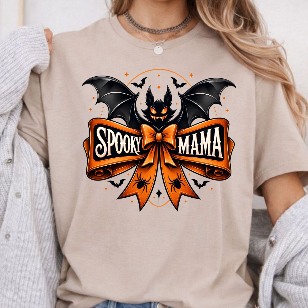 Halloween Mama Sweatshirt Spooky Mom T Shirts Fall Season Ghost Tees