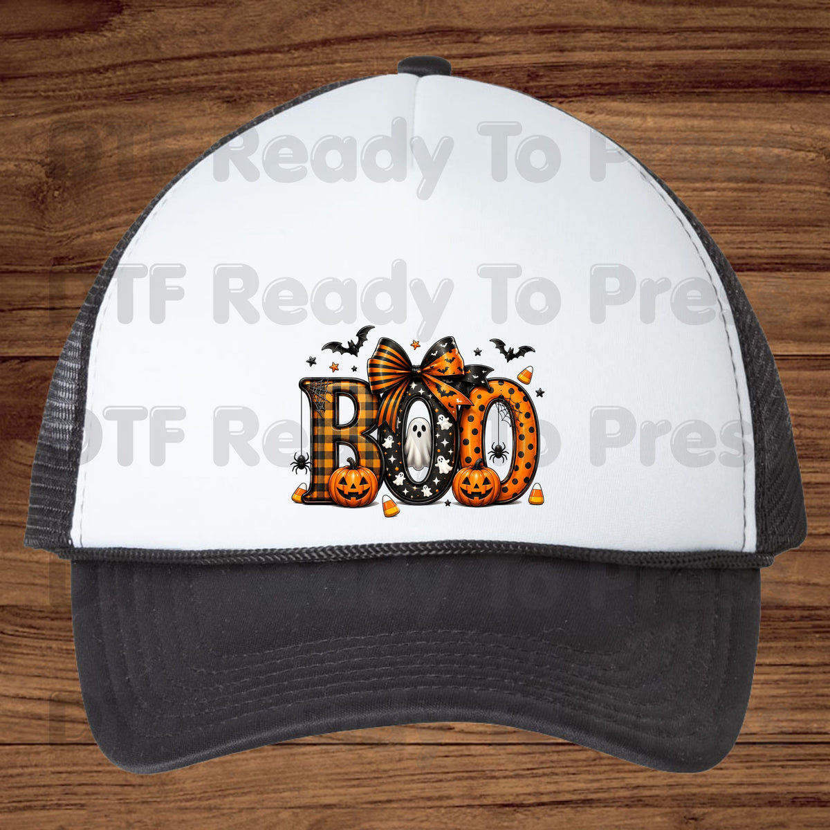 Boo Pumpkin Ghost Halloween DTF Transfers, Coquette Bow Cute Spooky Ready to Press