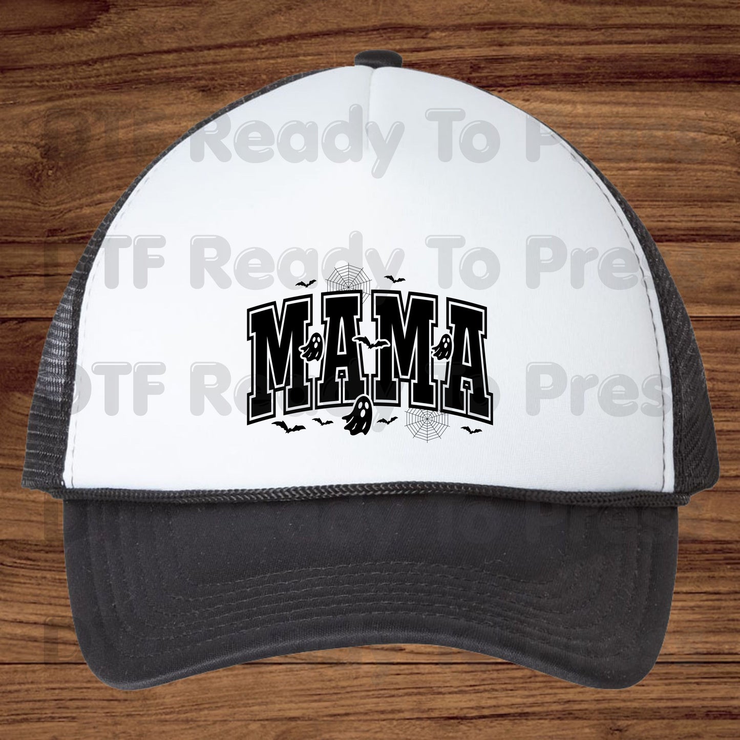 Mama Halloween DTF Transfers, Spooky Mama Ghost Bats Varsity Cute Mom