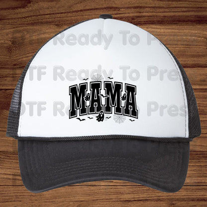 Mama Halloween DTF Transfers, Spooky Mama Ghost Bats Varsity Cute Mom