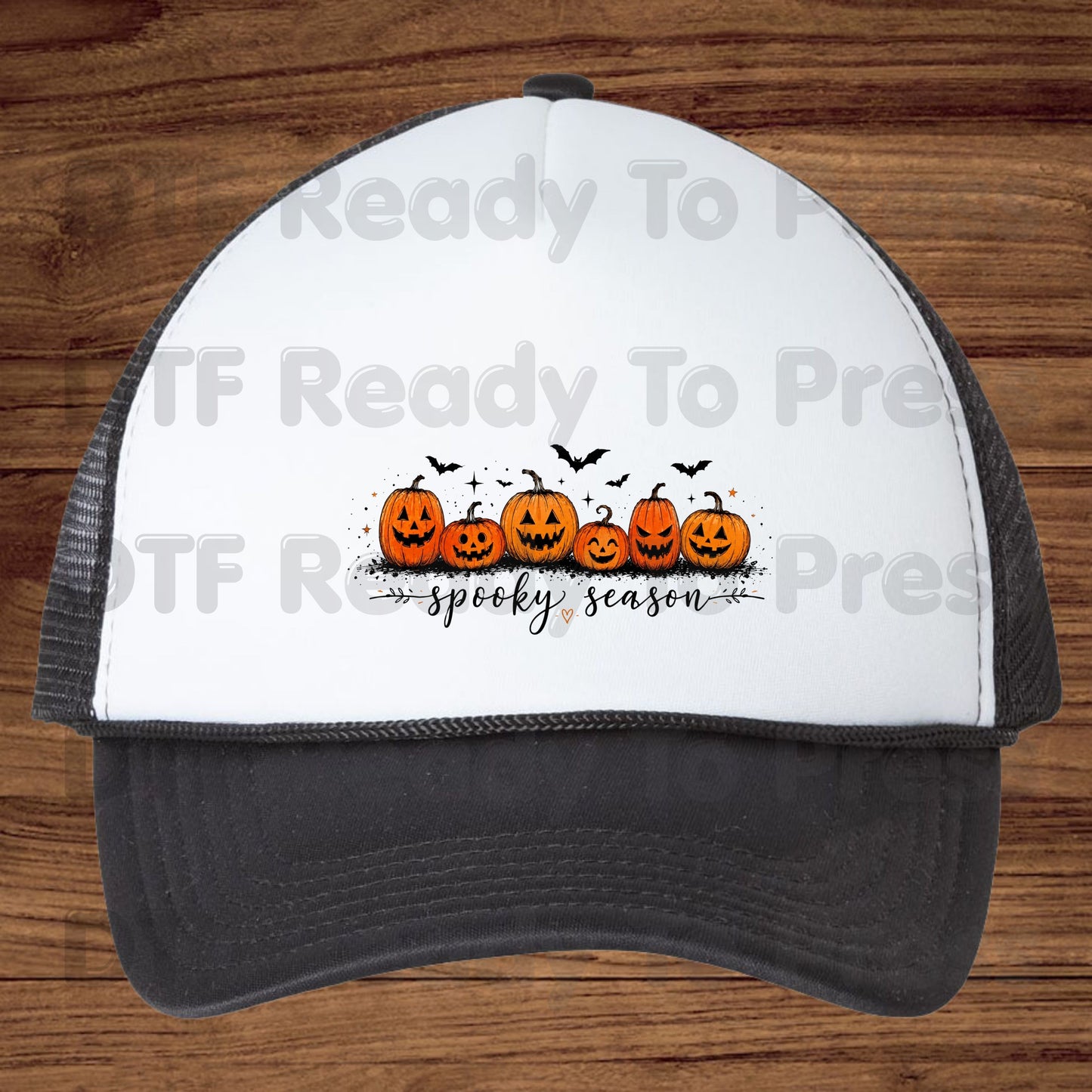 Spooky Season Jack O Lantern DTF Transfers, Pumpkin Patch Bats Cursive Ready to Press