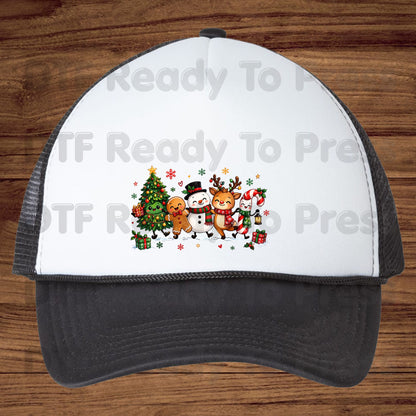 Christmas Friends Squad DTF Transfers, Holiday Reindeer Snowman Christmas Tree Cute Ready to Press