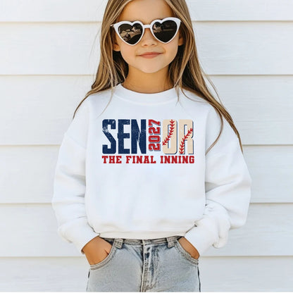 Senior 2027 The Final Inning DTF Transfer Ready to Press Sports Heat Transfer for Shirts Baseball Varsity Letters Graphic Tee