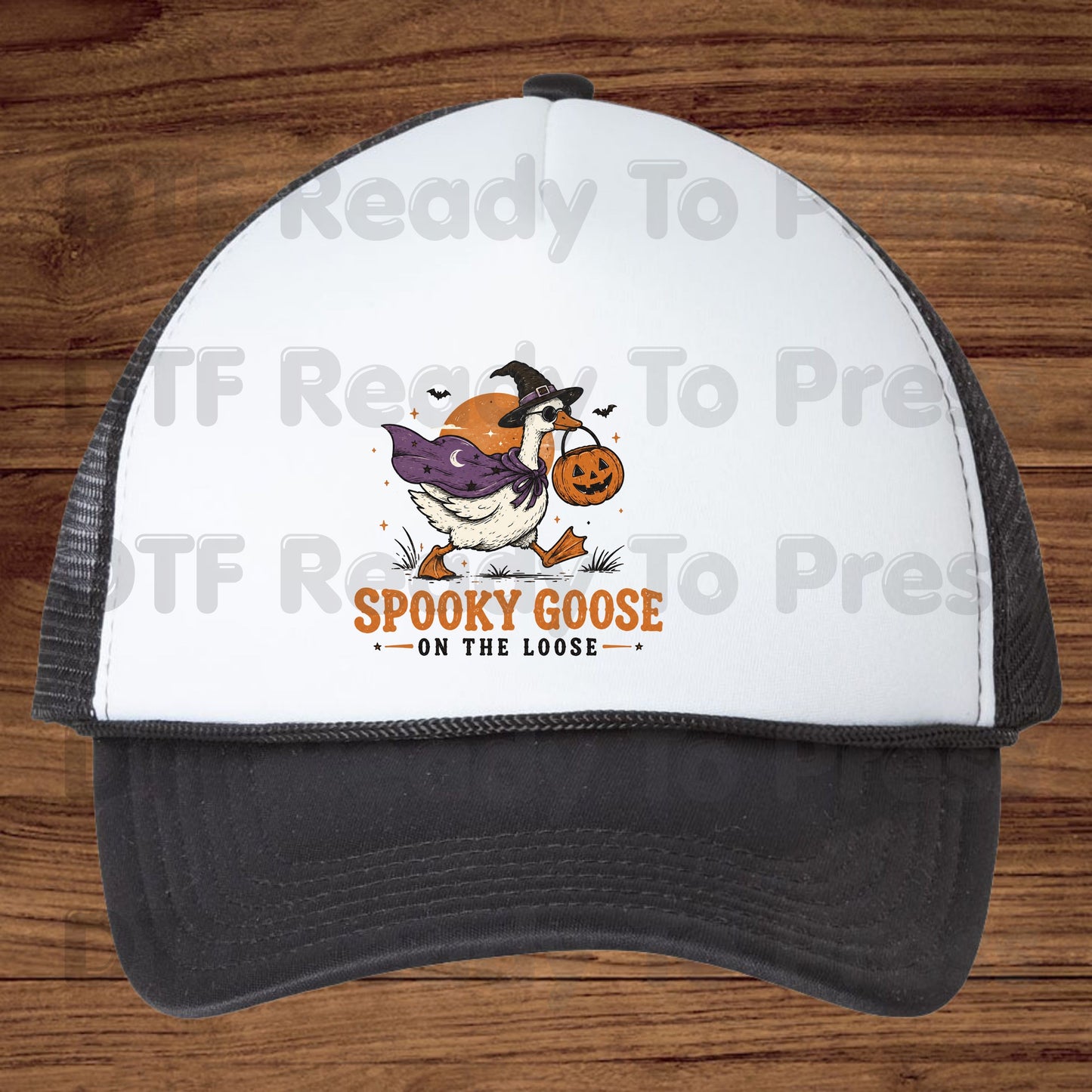 Spooky Goose DTF Transfers, Witch Goose Halloween Pumpkin Trick or Treat Ready to Press