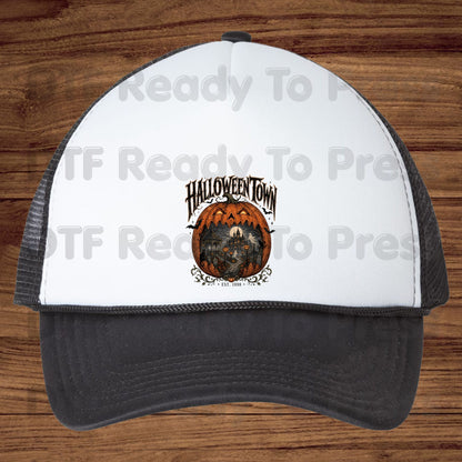 Halloween Town DTF Transfers, Est 1998 Spooky Pumpkin Vintage Haunted House Ready to Press