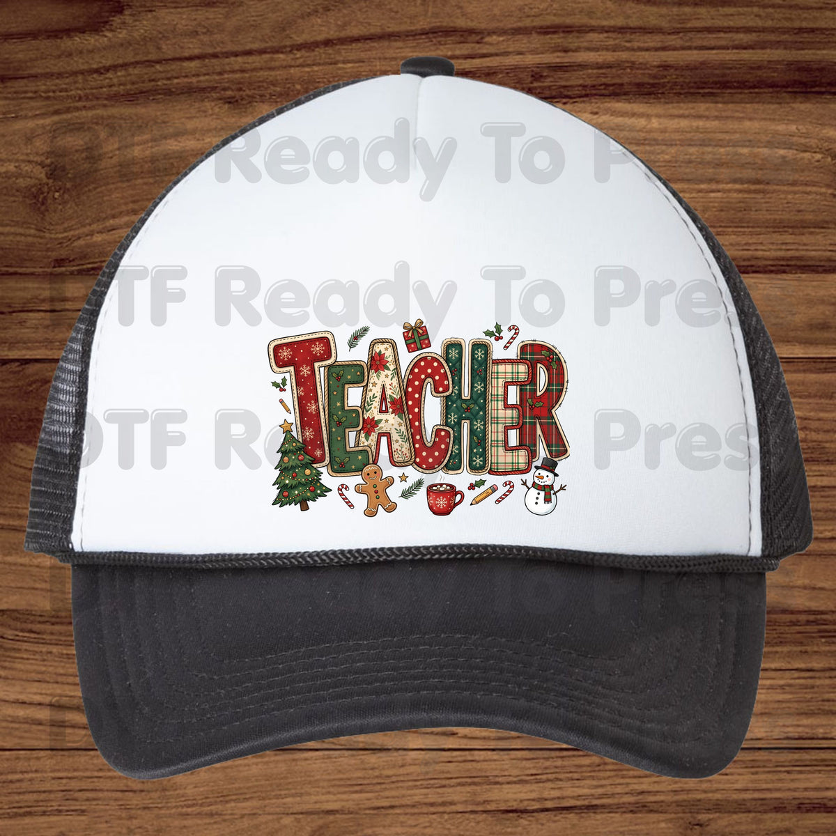 Christmas Teacher Patchwork DTF Transfers, School Snowman Plaid Holiday Ready to Press