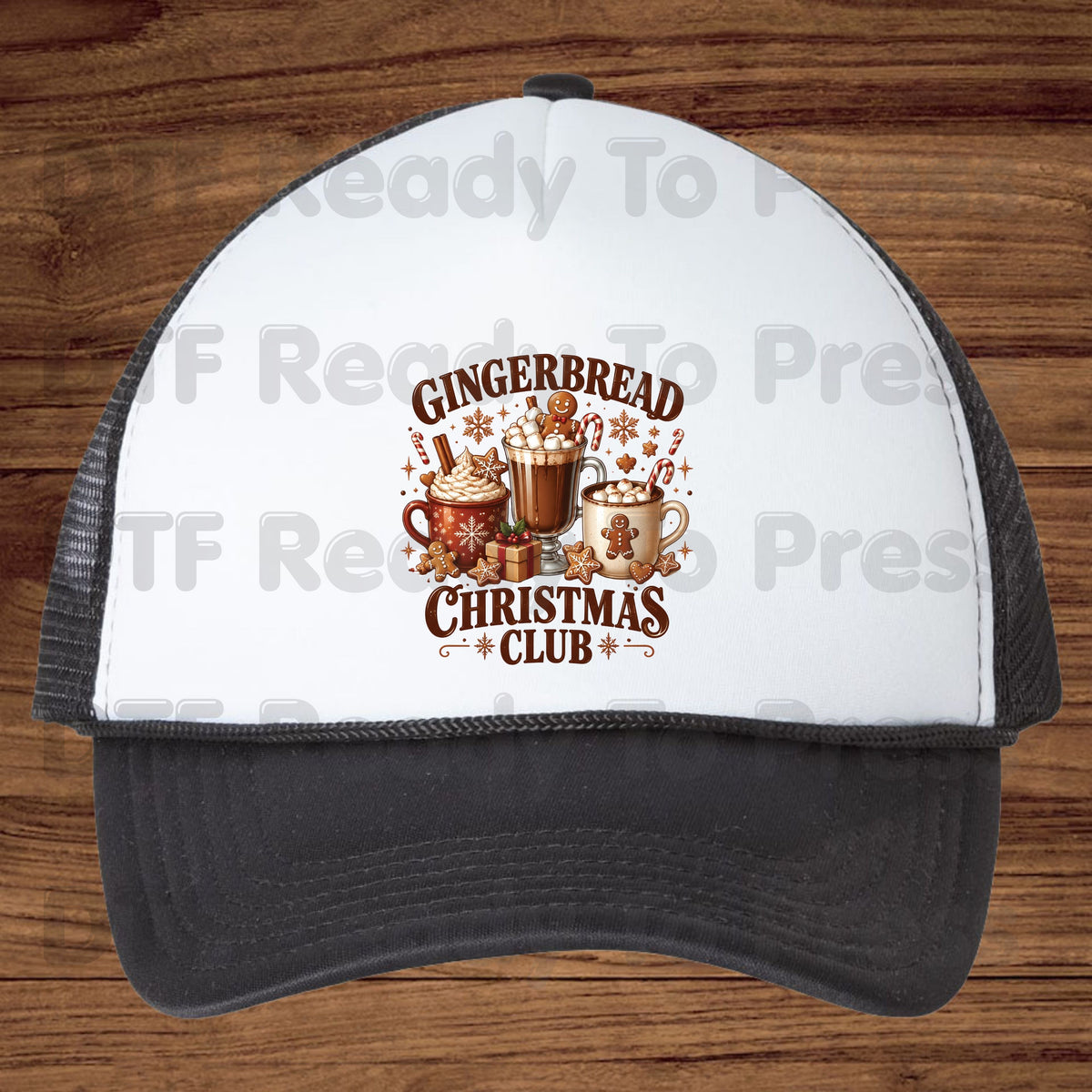 Gingerbread Christmas Club DTF Transfer, Hot Cocoa and Cookies Graphic