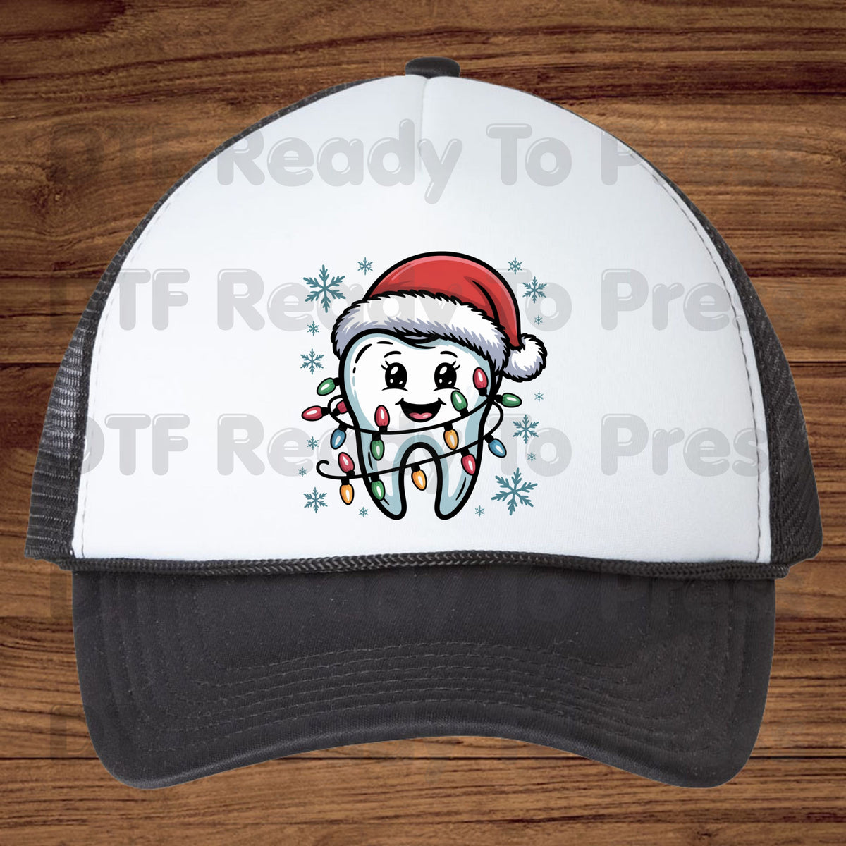 Christmas Cute Dental Tooth DTF Transfers, Dentist Hygienist Santa Holiday Lights Ready to Press