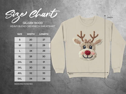 Christmas Sweatshirt and T Shirts Cute Reindeer Design, Festive Apparel, Xmas Festive Season Top