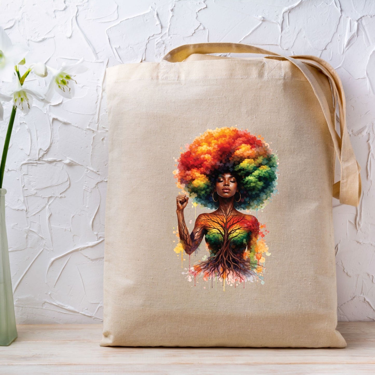 Afro Woman Tree DTF Transfer