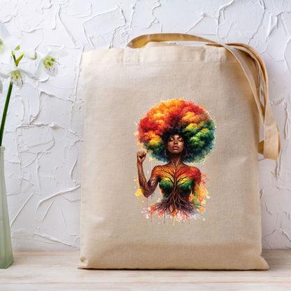 Afro Woman Tree DTF Transfer