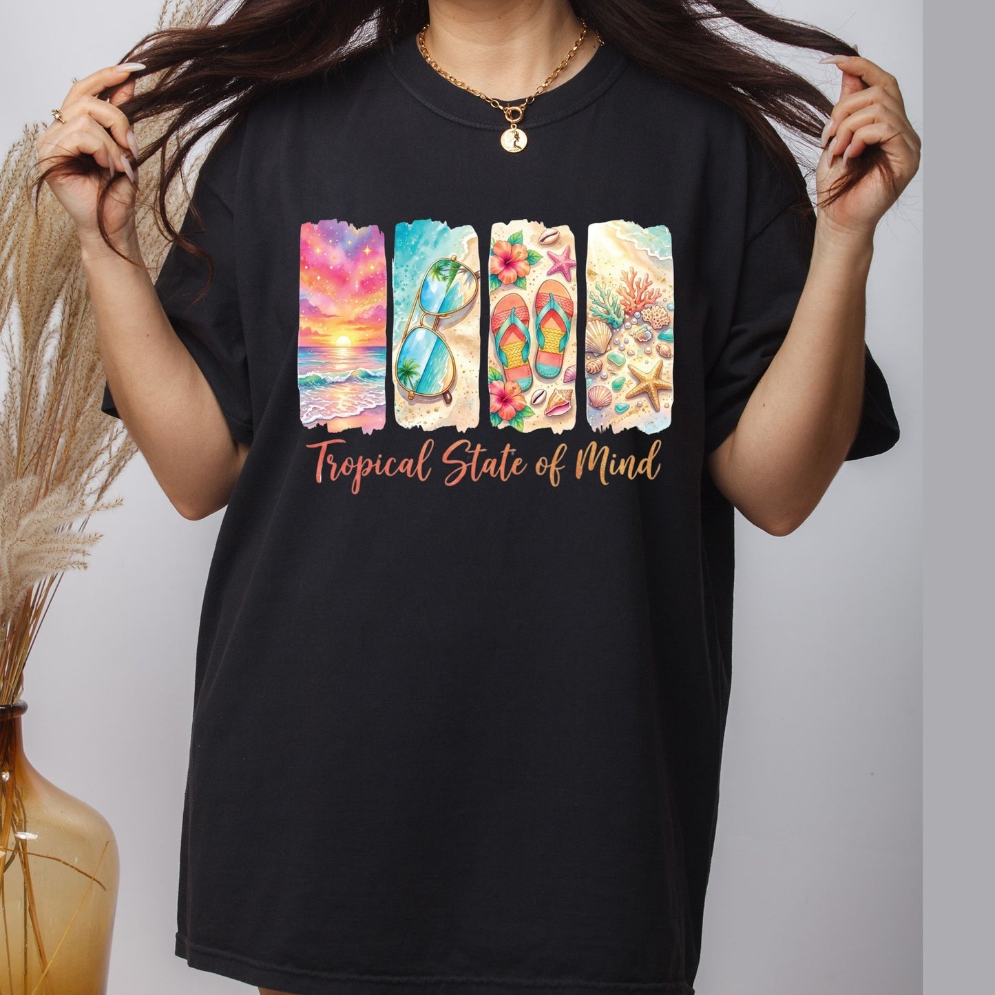 Aloha Vibes Retro Sunglasses DTF Transfer Ready to Press Summer Vacation UV DTF Sticker Beach Palm Trees Heat Transfer for Shirts