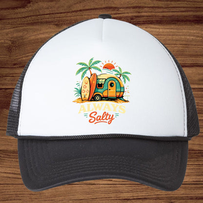 Always Salty Beach Camper DTF Transfer Ready to Press Summer Vacation UV DTF Sticker Retro Surfboard Heat Transfer for Shirts