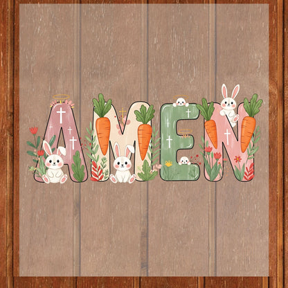 Amen Easter Pastel DTF Transfer ready to Press Faith Based Apparel Heat Transfer for Shirts Bible Verse UV Sticker Prints