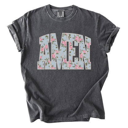 Amen Pearls Easter Floral Comfort Colors T Shirt